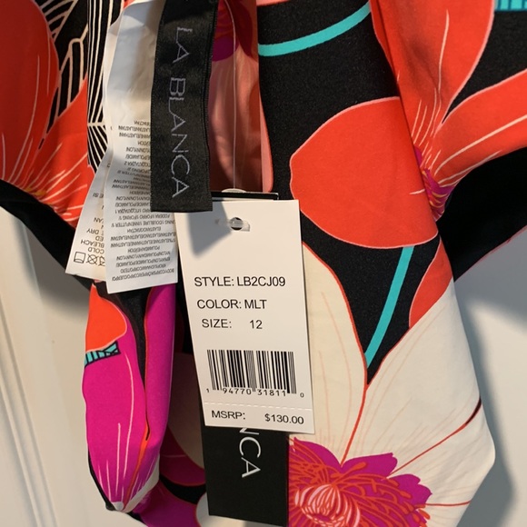 La Blanca In full bloom reversible plunge one piece ,  size 12 - Picture 10 of 12